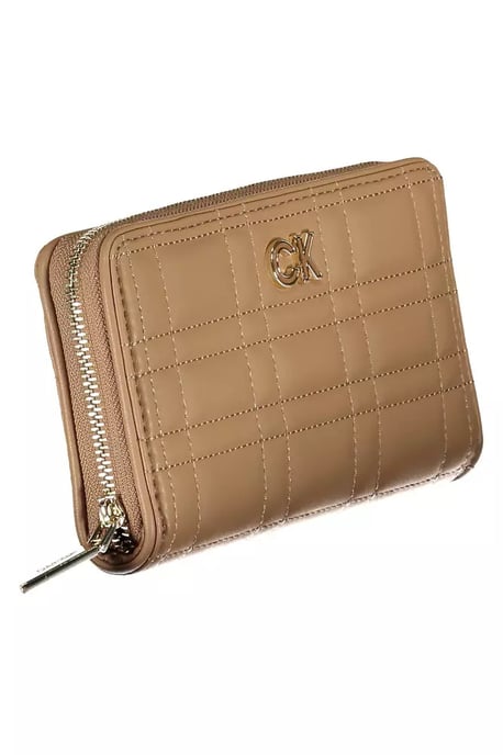 Quilted Zip Wallet Beige - Image 3