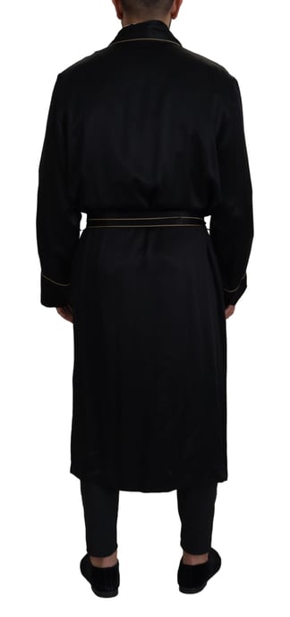 Silk Robe Gold Piping Detail - Image 2
