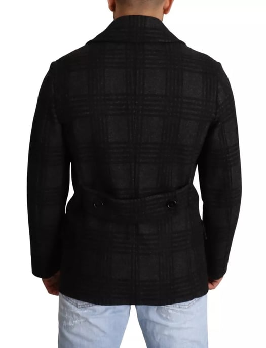 Dubbele Breasted Peacoat Ruitpatroon - Image 4
