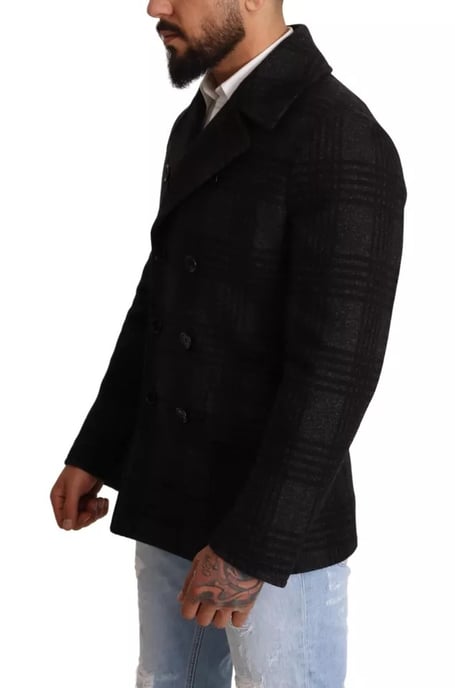 Dubbele Breasted Peacoat Ruitpatroon - Image 6
