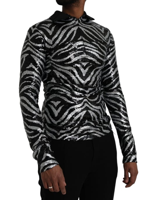 Pälsglitter Zebra Tryckt Blus - Image 2