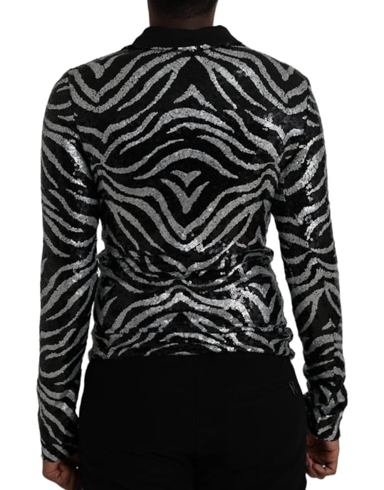 Pälsglitter Zebra Tryckt Blus - Image 3