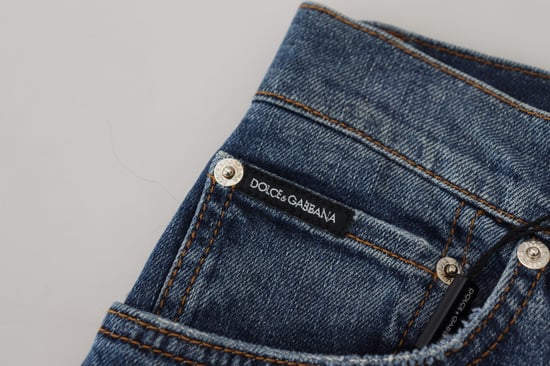Sliten Denimjeans Röd Svart Rutig - Image 5