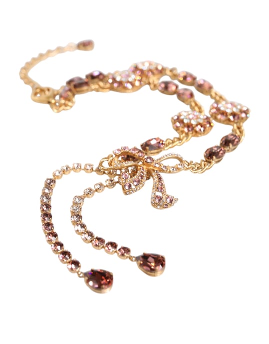 Crystal Embellished Necklace Bow Pendant - Image 5