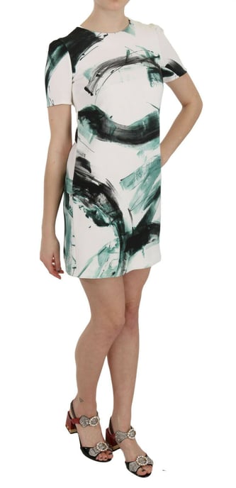 Abstract Print Mini Dress Short Sleeve Dress - Image 2