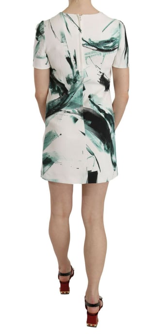 Abstract Print Mini Dress Short Sleeve Dress - Image 4