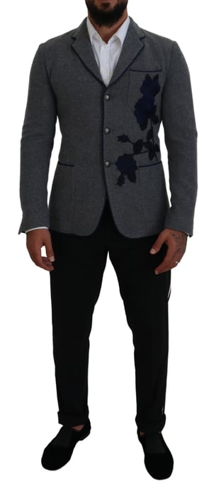 Grå Blazer med Blommönster - Image 1