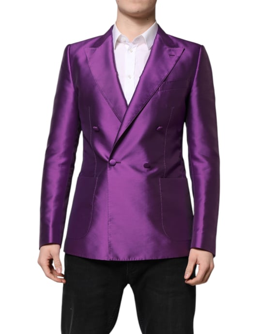 Double Breasted Silk Blazer - Image 1