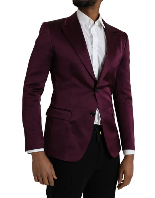 Burgundy Satin Blazer Slim Fit - Image 2