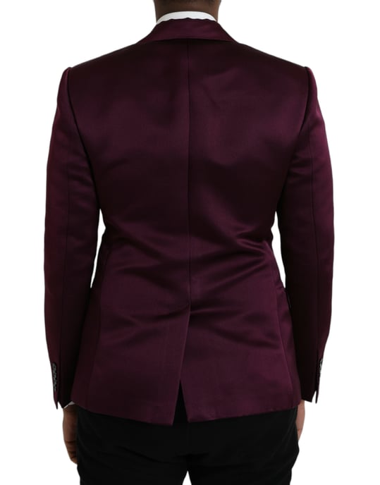 Burgundy Satin Blazer Slim Fit - Image 3