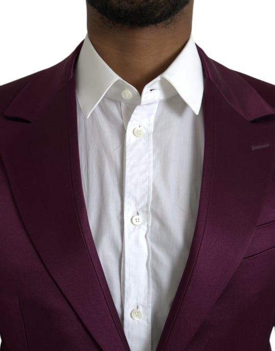 Burgundy Satin Blazer Slim Fit - Image 4