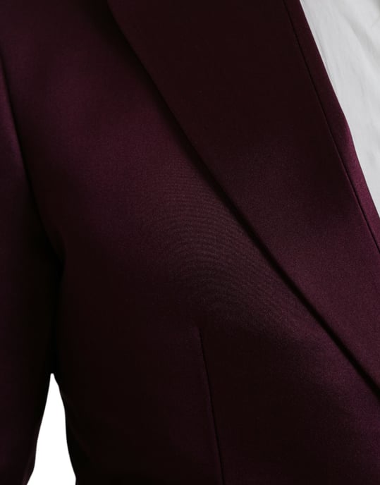 Burgundy Satin Blazer Slim Fit - Image 5