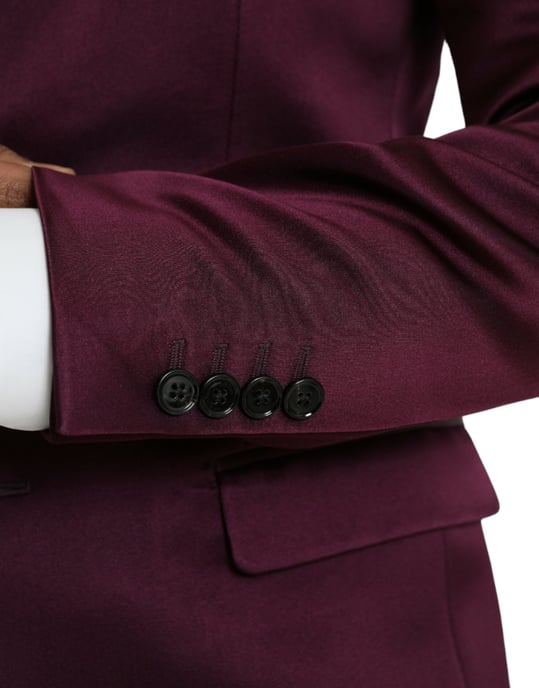 Burgundy Satin Blazer Slim Fit - Image 6