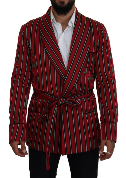 Gestreepte Sjaalkraag Blazer - Image 1