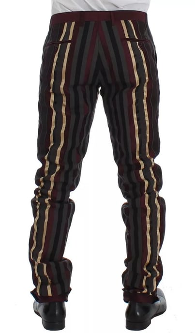 Multicolor Striped Suit Double Breasted Blazer - Image 5