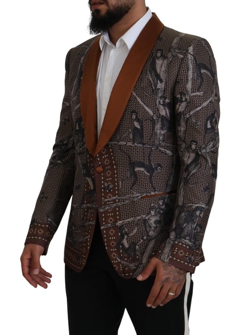 Monkey Print Blazer Brown - Image 2