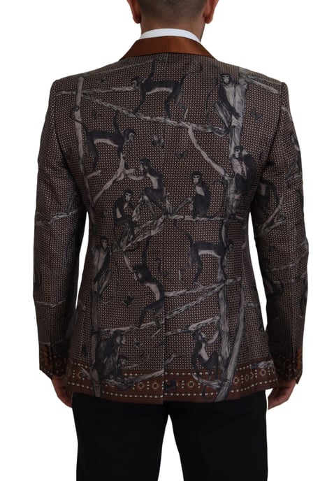 Monkey Print Blazer Brown - Image 3