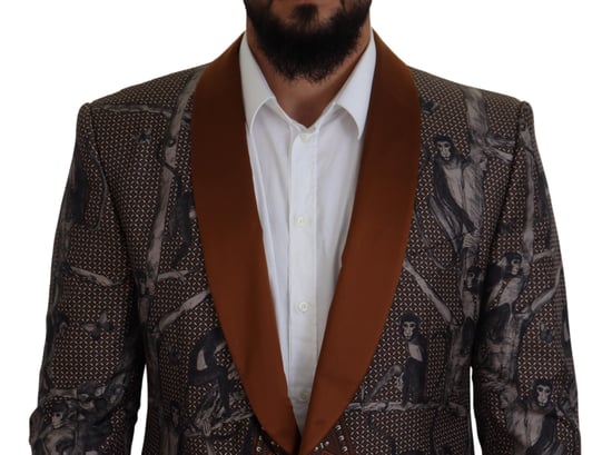 Monkey Print Blazer Brown - Image 4
