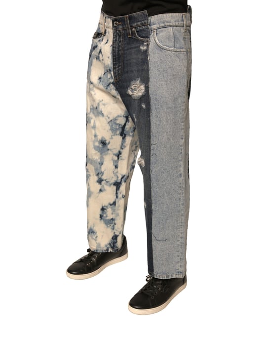 Patchworkjeans Tie-dye Med Hål - Image 3