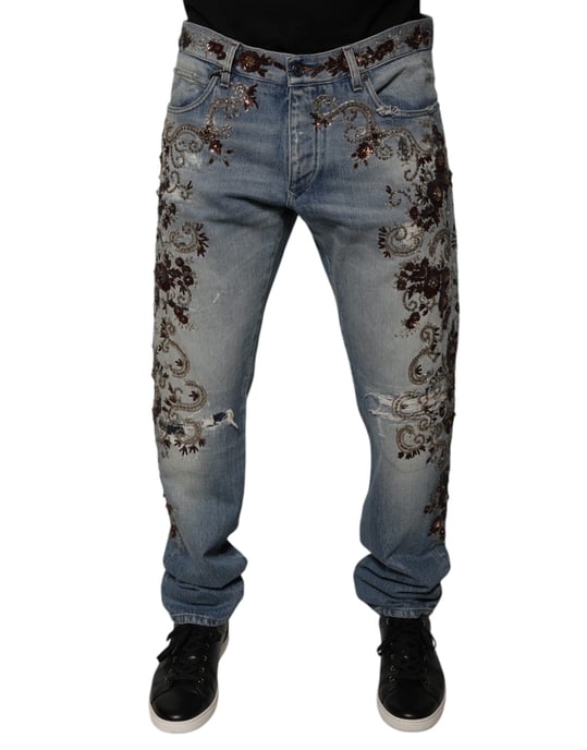 Raka Jeans med Blomsterbroderi - Image 2