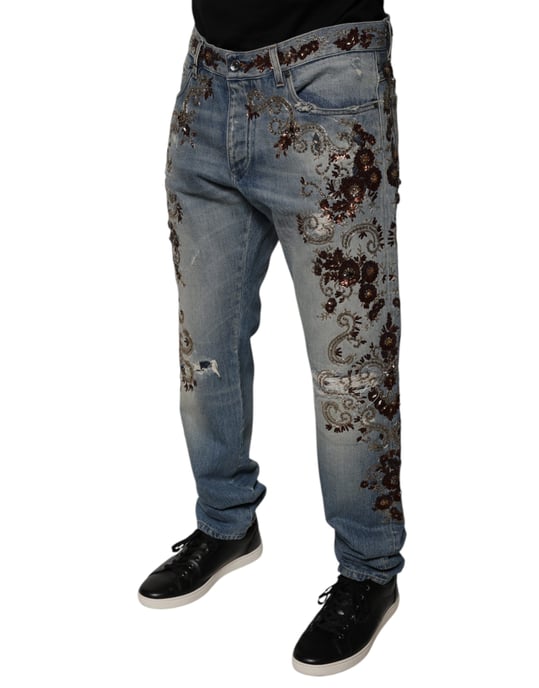 Raka Jeans med Blomsterbroderi - Image 3