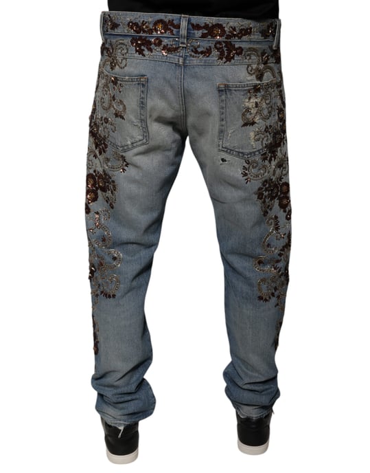 Raka Jeans med Blomsterbroderi - Image 4