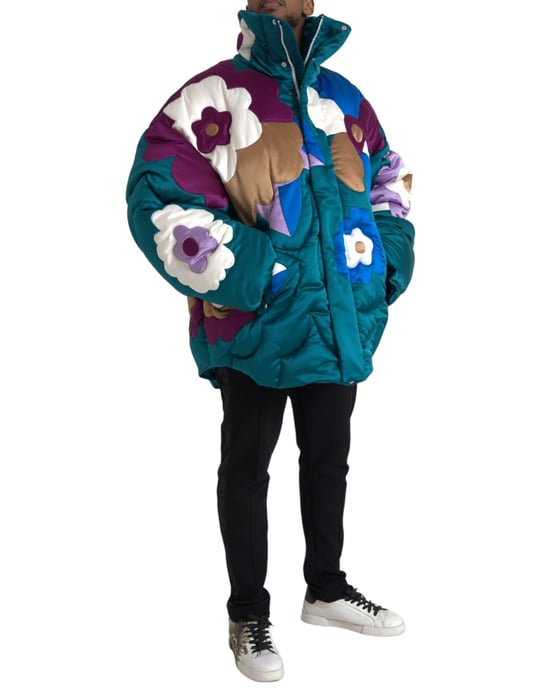 Bloemenprint Pufferjack Oversized Stijl - Image 2