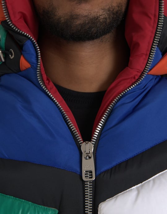 Geometric Patchwork Puffer Jacket - Image 4
