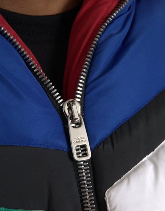 Geometric Patchwork Puffer Jacket - Image 5