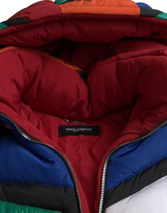 Geometric Patchwork Puffer Jacket - Image 6