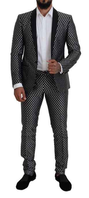 Geometric Pattern Slimfit Suit - Image 5