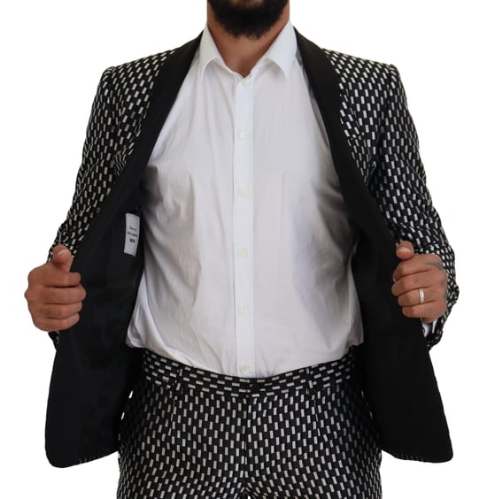 Geometric Pattern Slimfit Suit - Image 6