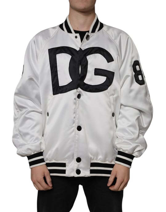 Dg Varsity Satin Bomber Jacket - Image 1