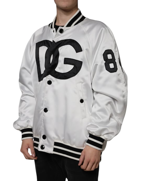 Dg Varsity Satin Bomber Jacket - Image 3