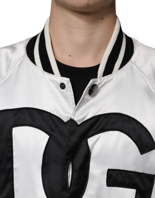 Dg Varsity Satin Bomber Jacket - Image 5