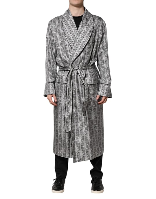 Zijden Robe Met Sjawl Kraag Lange Mouwen - Image 1