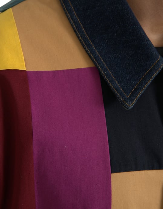 Flerfärgad Patchwork Denimjacka - Image 6