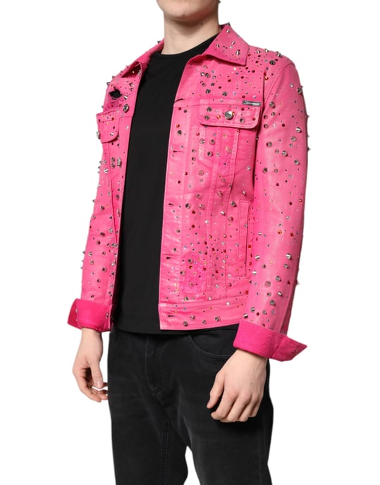Rosa Denimjacka med kristallbesättning - Image 3