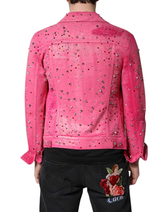 Rosa Denimjacka med kristallbesättning - Image 4