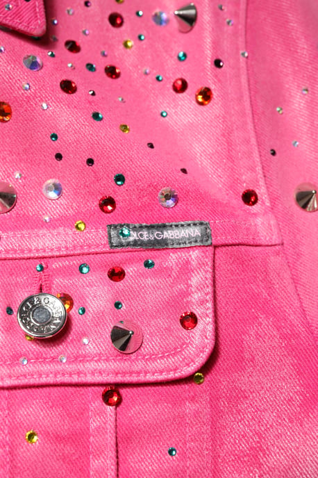 Rosa Denimjacka med kristallbesättning - Image 6
