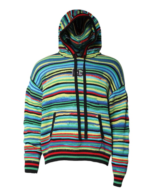 Gestreepte Gebreide Hoodie Pullover - Image 1