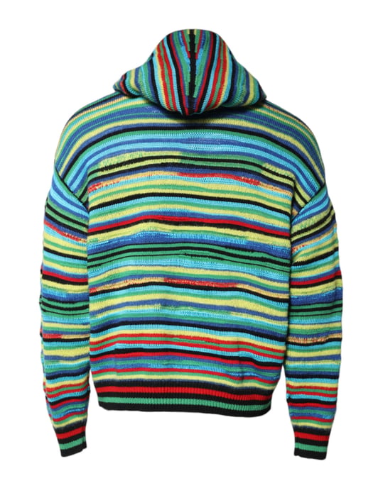 Gestreepte Gebreide Hoodie Pullover - Image 4