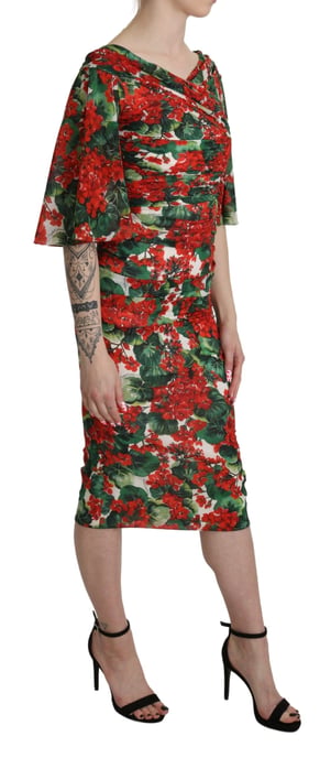 Bloemenjersey Jurk Geraniumprint Midi Jurk - Image 3