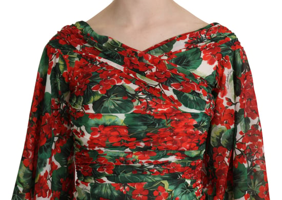 Bloemenjersey Jurk Geraniumprint Midi Jurk - Image 5