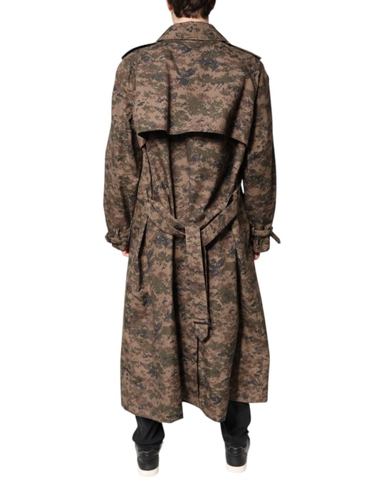 Longline Camo Trench Coat - Image 4