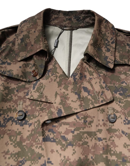 Longline Camo Trench Coat - Image 5