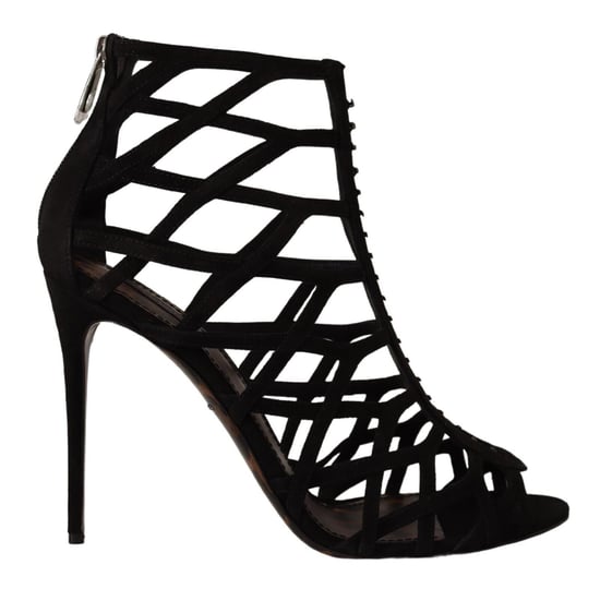 Cage Sandals Black Suede Heels - Image 1