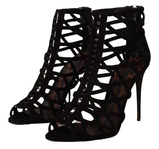 Cage Sandals Black Suede Heels - Image 3