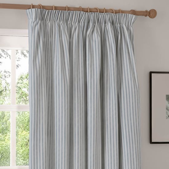 Yard Hebden 100% Cotton Pencil Pleat Curtain Pair, Mineral Blue, 168 x 137cm - Image 4