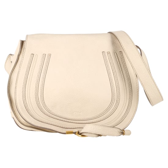 Chloé Marcie Saddle Bag in Ivory Calfskin Leather - Image 1